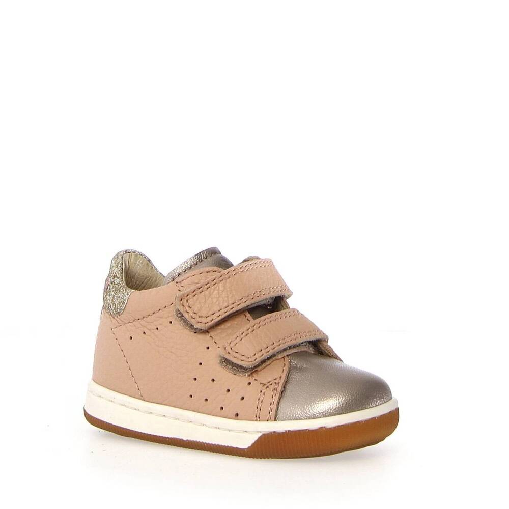 NEW FALCOTTO boy's adam first walker sneaker in cipria platinum velcro